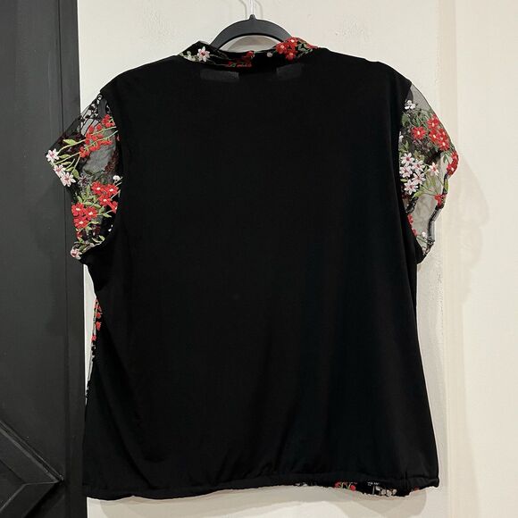 Liz Claiborne Career Floral Embroidered Top Blouse Size XL - Picture 6 of 6